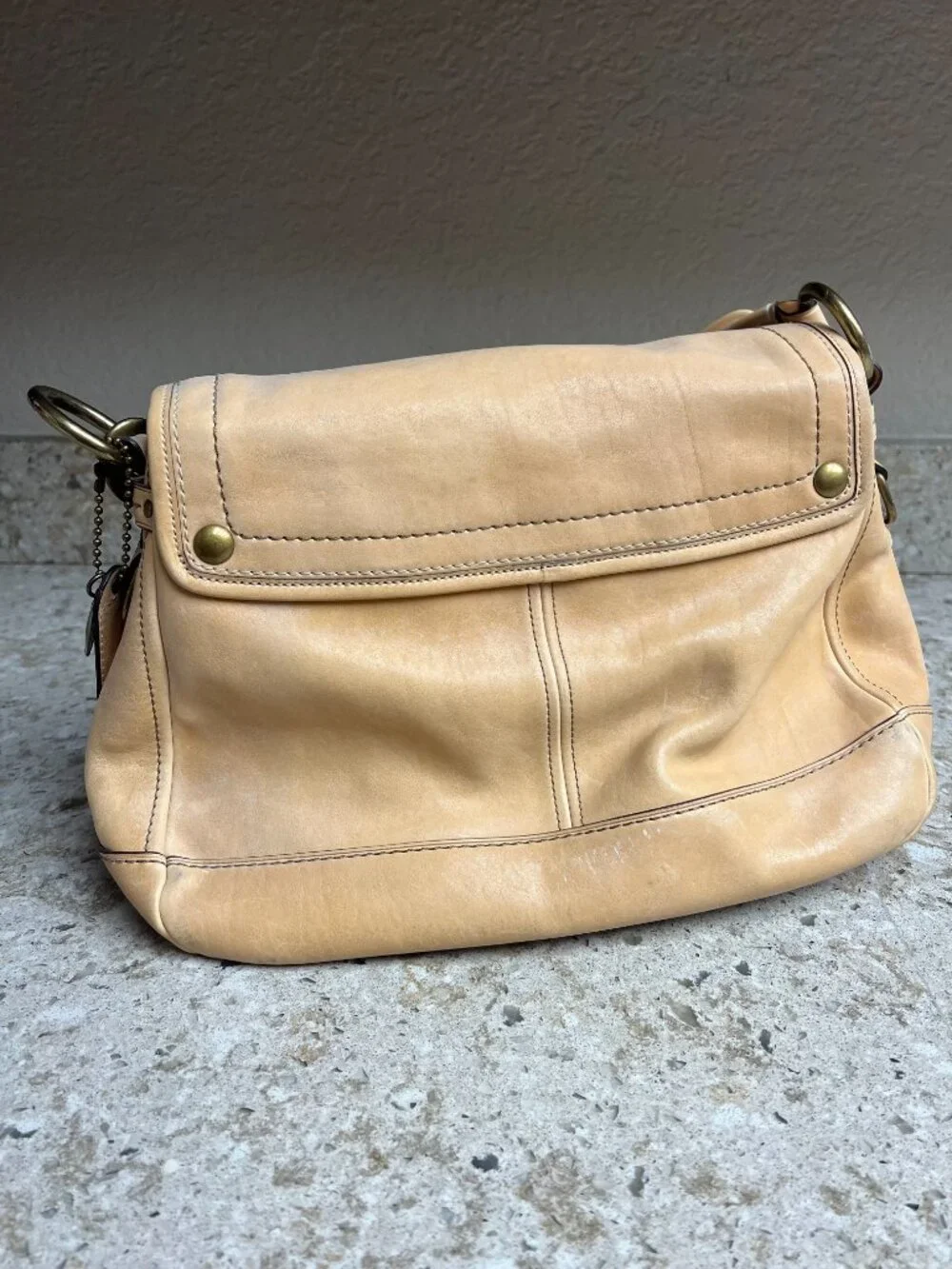 Coach Legacy 65th Anniversary Vachetta Leather Cresent Shoulder Bag Camel 11134